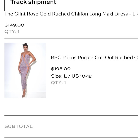 Parris Purple Cutout Ruched Chiffon Maxi Dress - Miss Circle - Picture 3 of 6